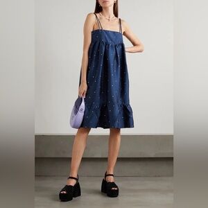 NWT Batsheva Navy Blue Singer Dress